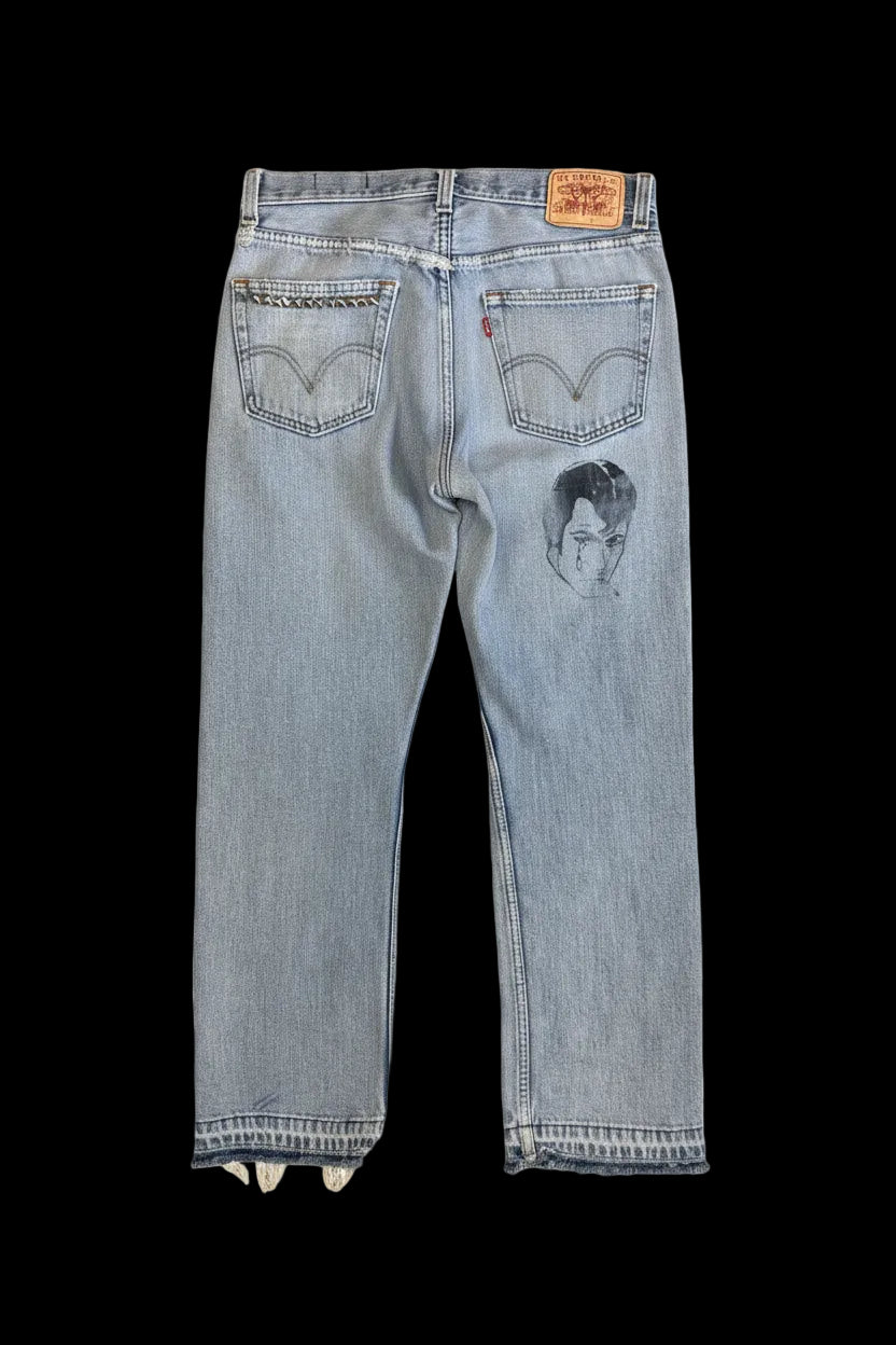 Split repair denim 33W 30L
