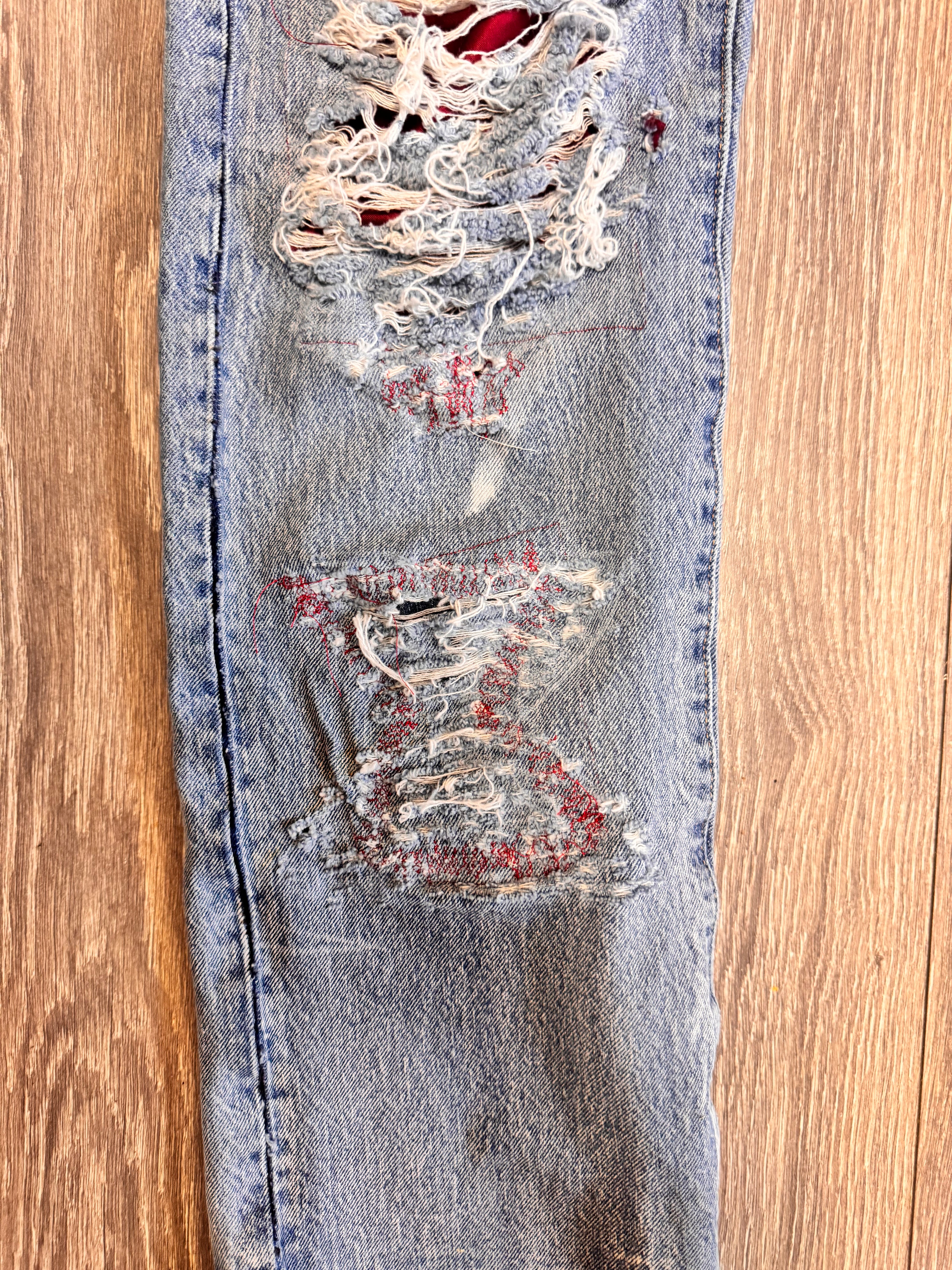 Split repair denim 34W 32L
