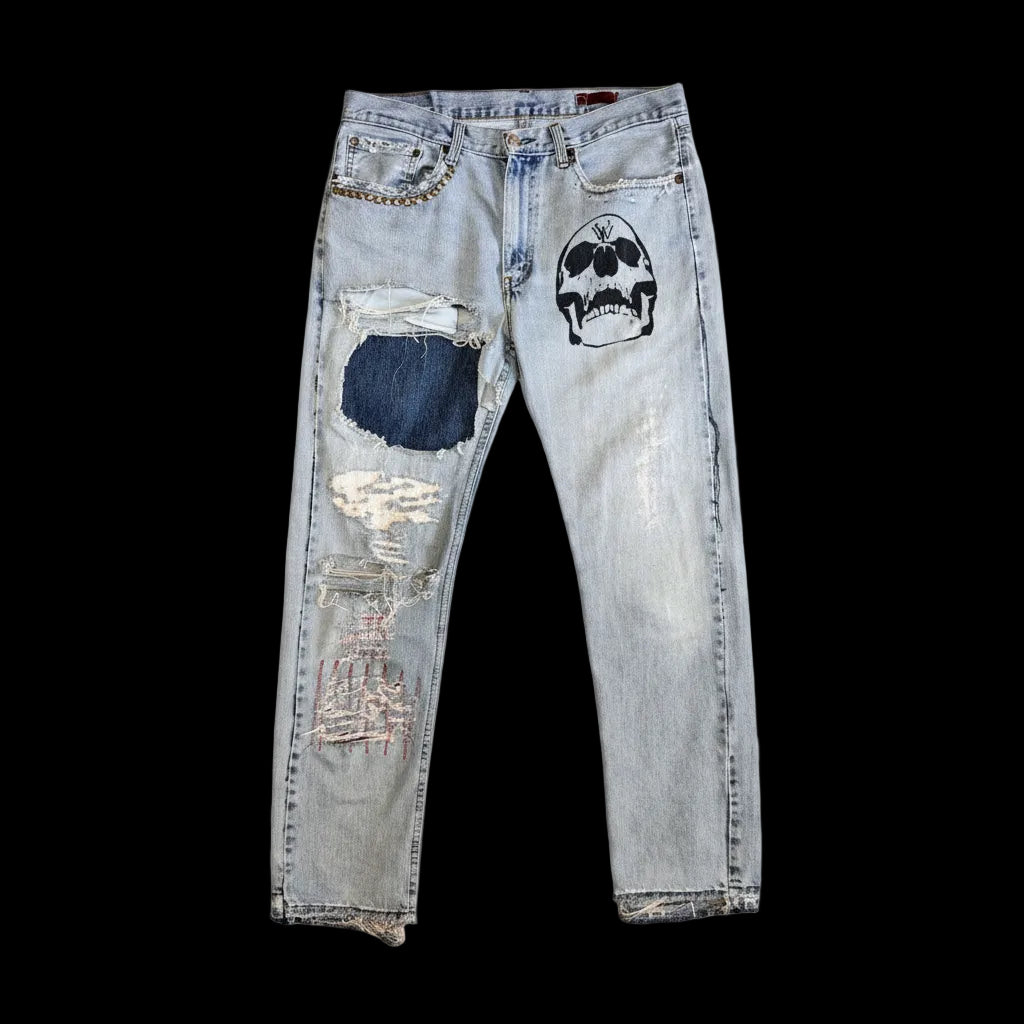 Split repair denim 34W 32L