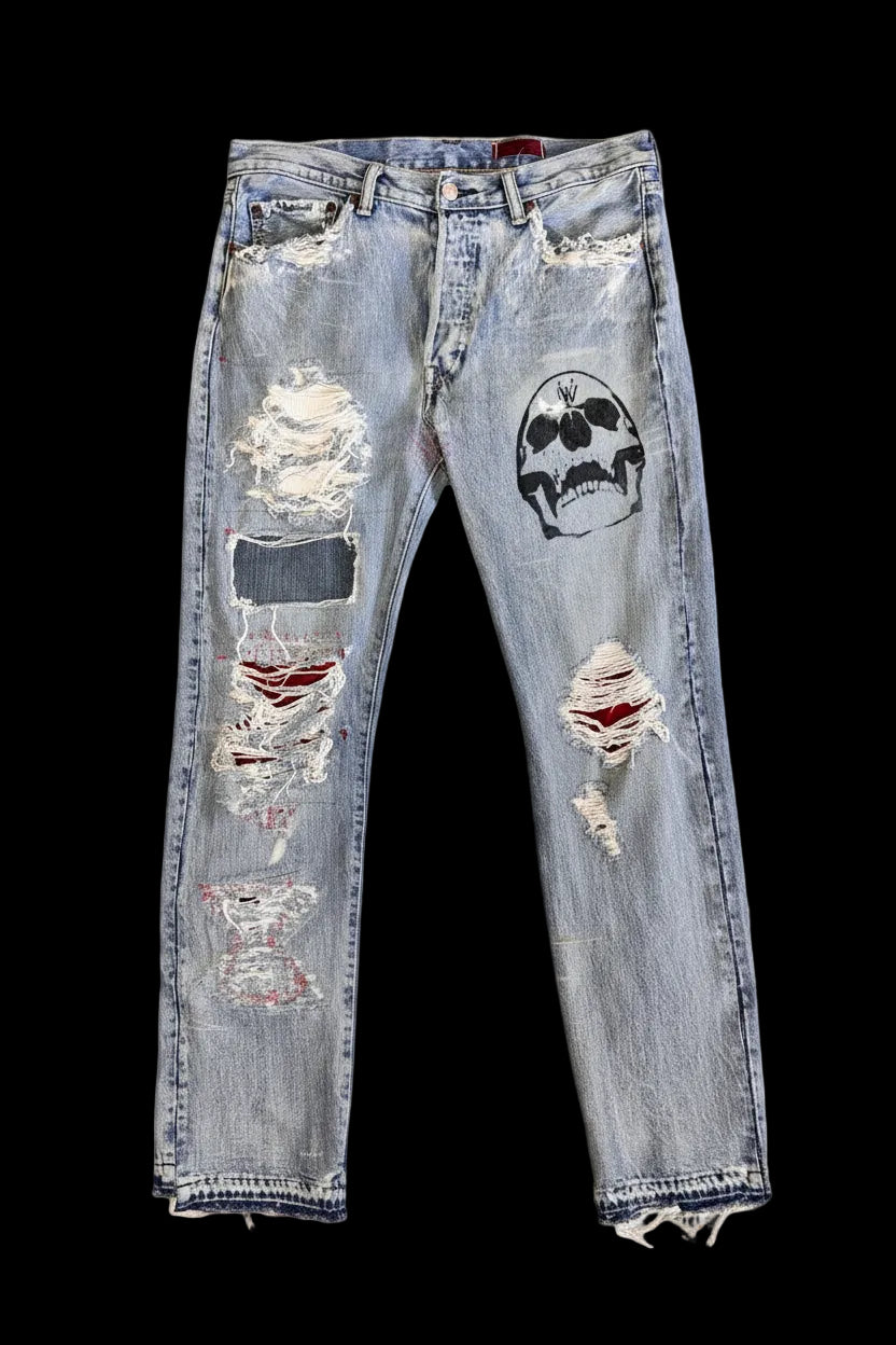 Split repair denim 34W 32L