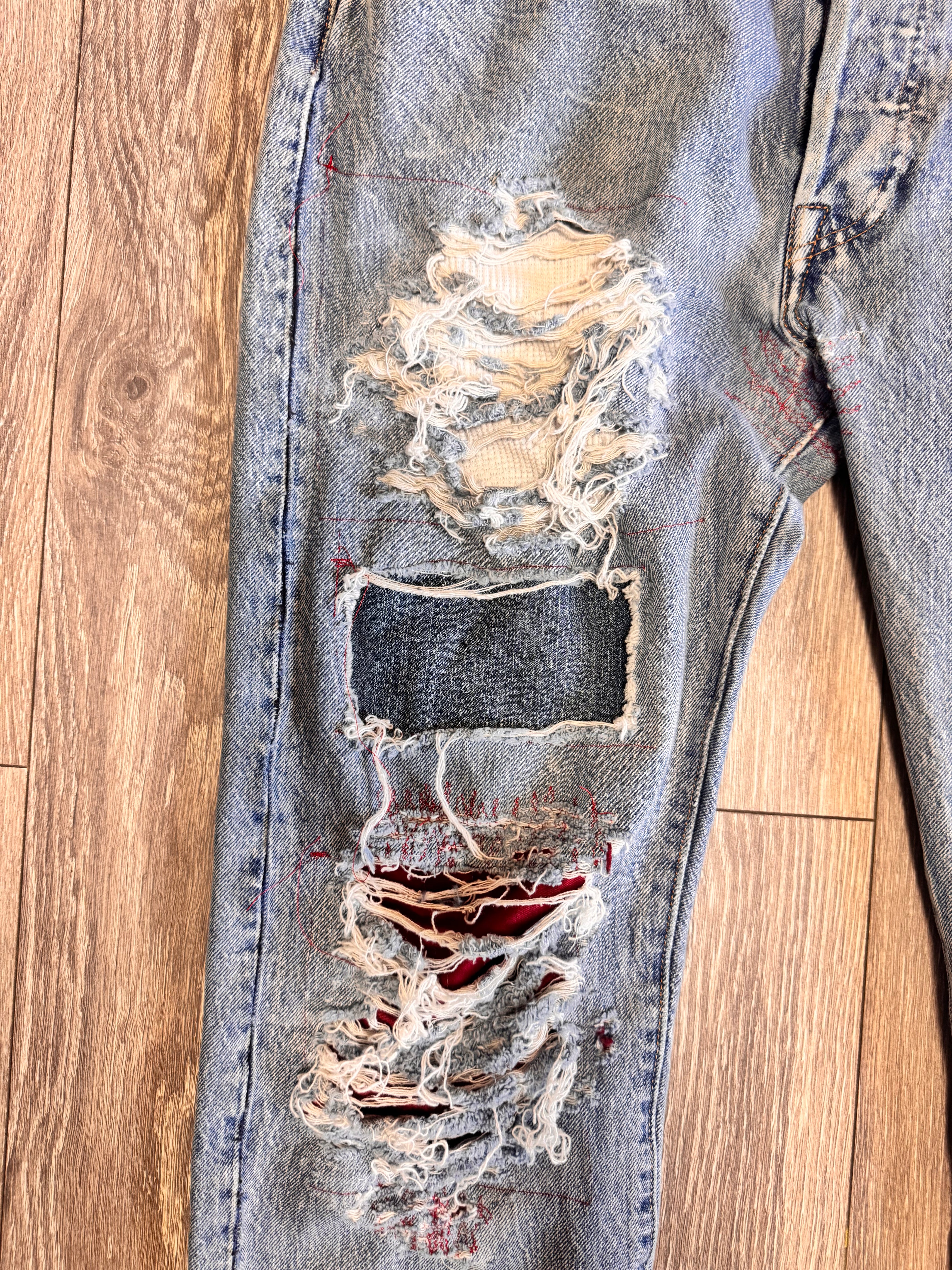 Split repair denim 34W 32L