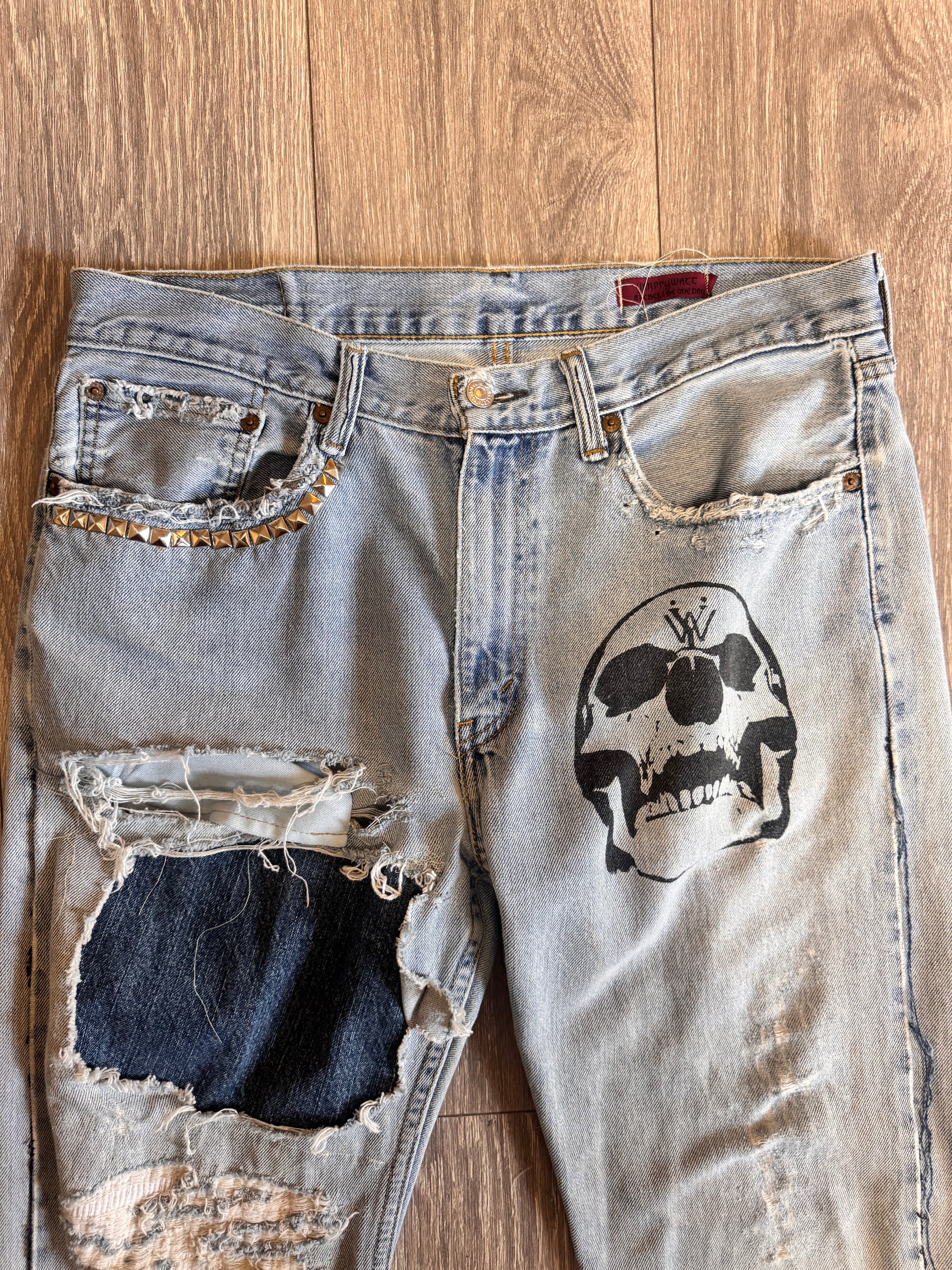 Split repair denim 34W 32L