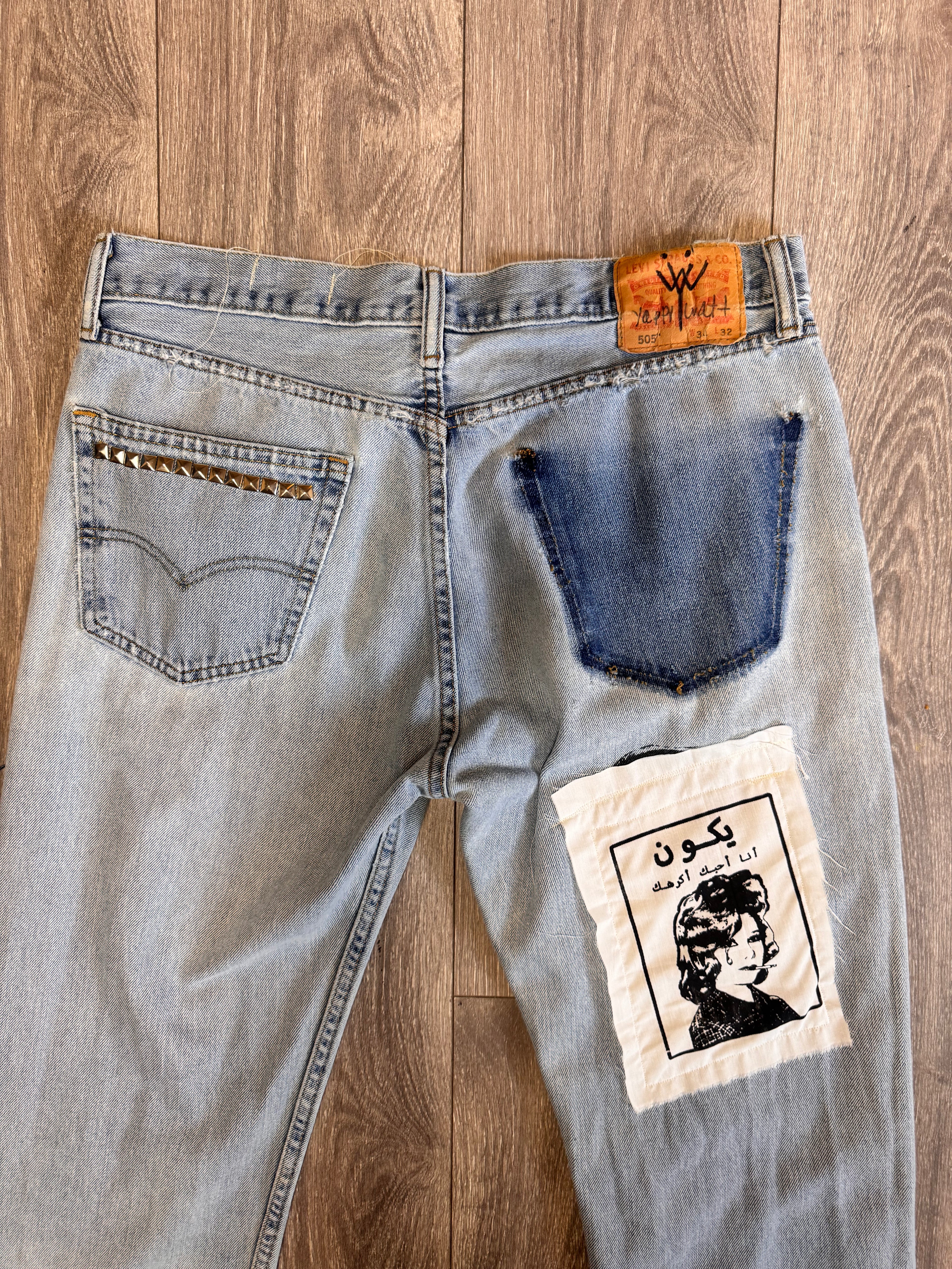 Split repair denim 34W 32L