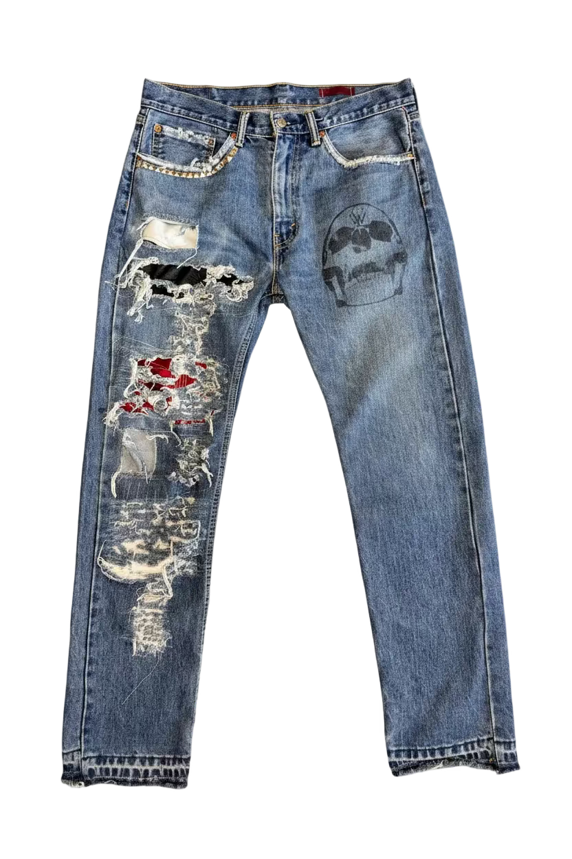Split repair denim 34W 32L
