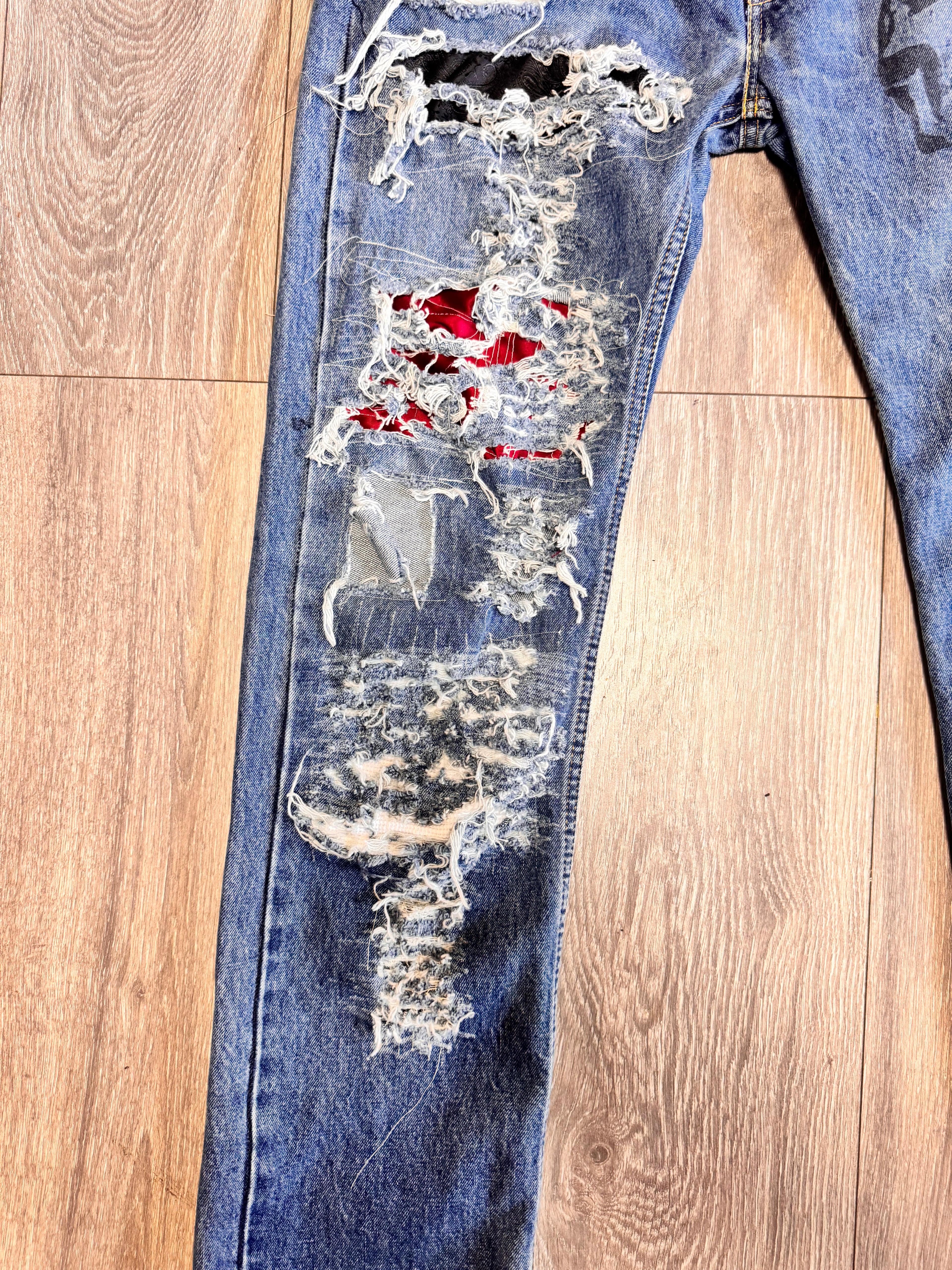 Split repair denim 34W 32L