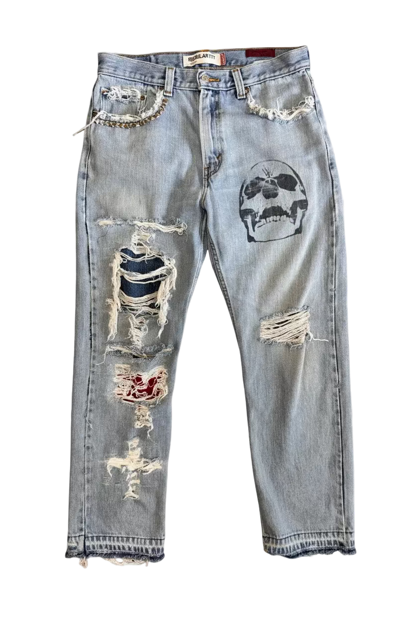 Split repair denim 33W 30L