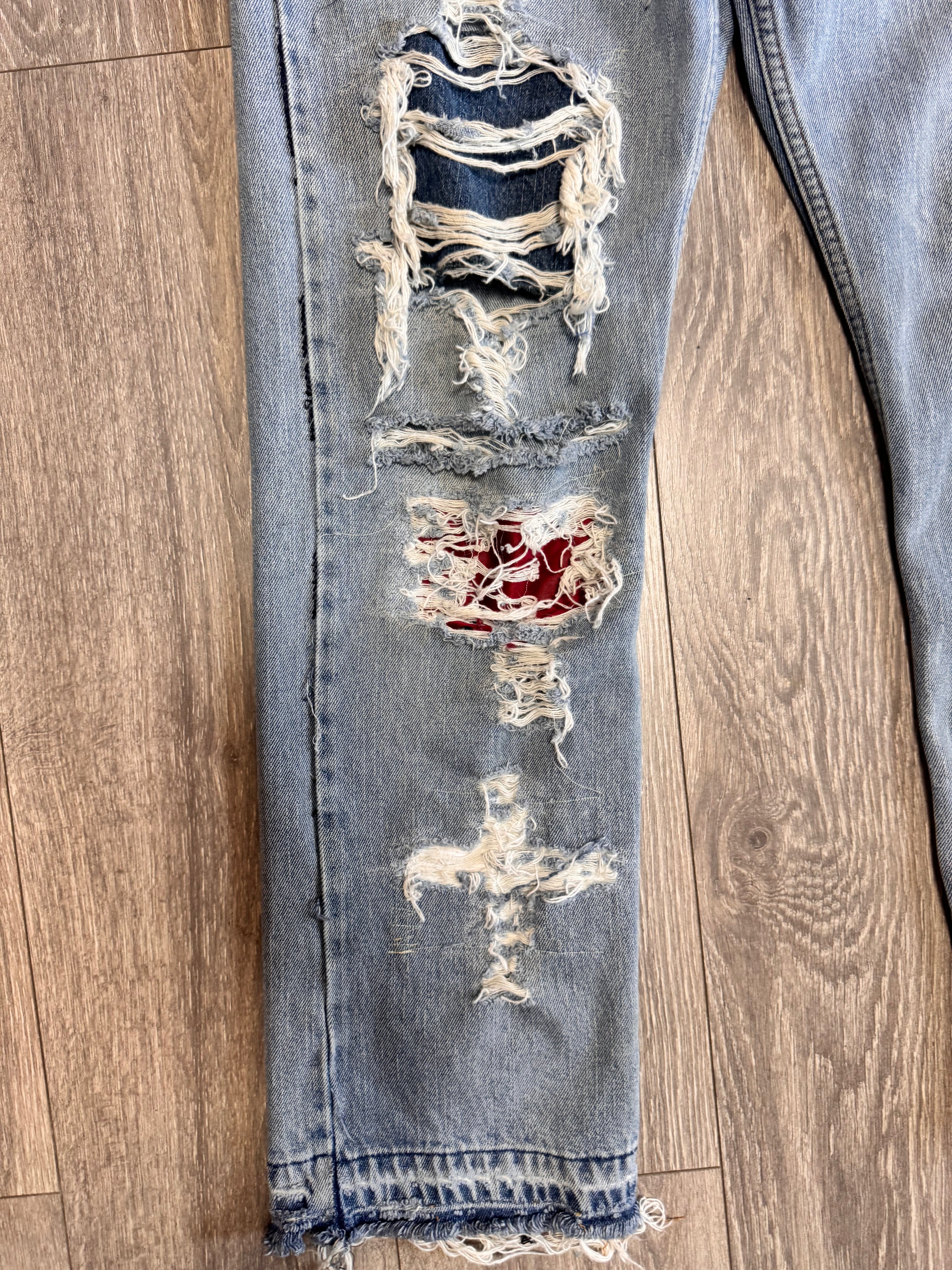 Split repair denim 33W 30L