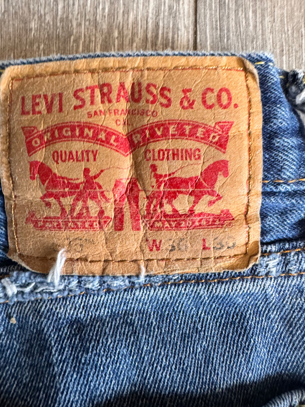 Split repair denim 36W 30L