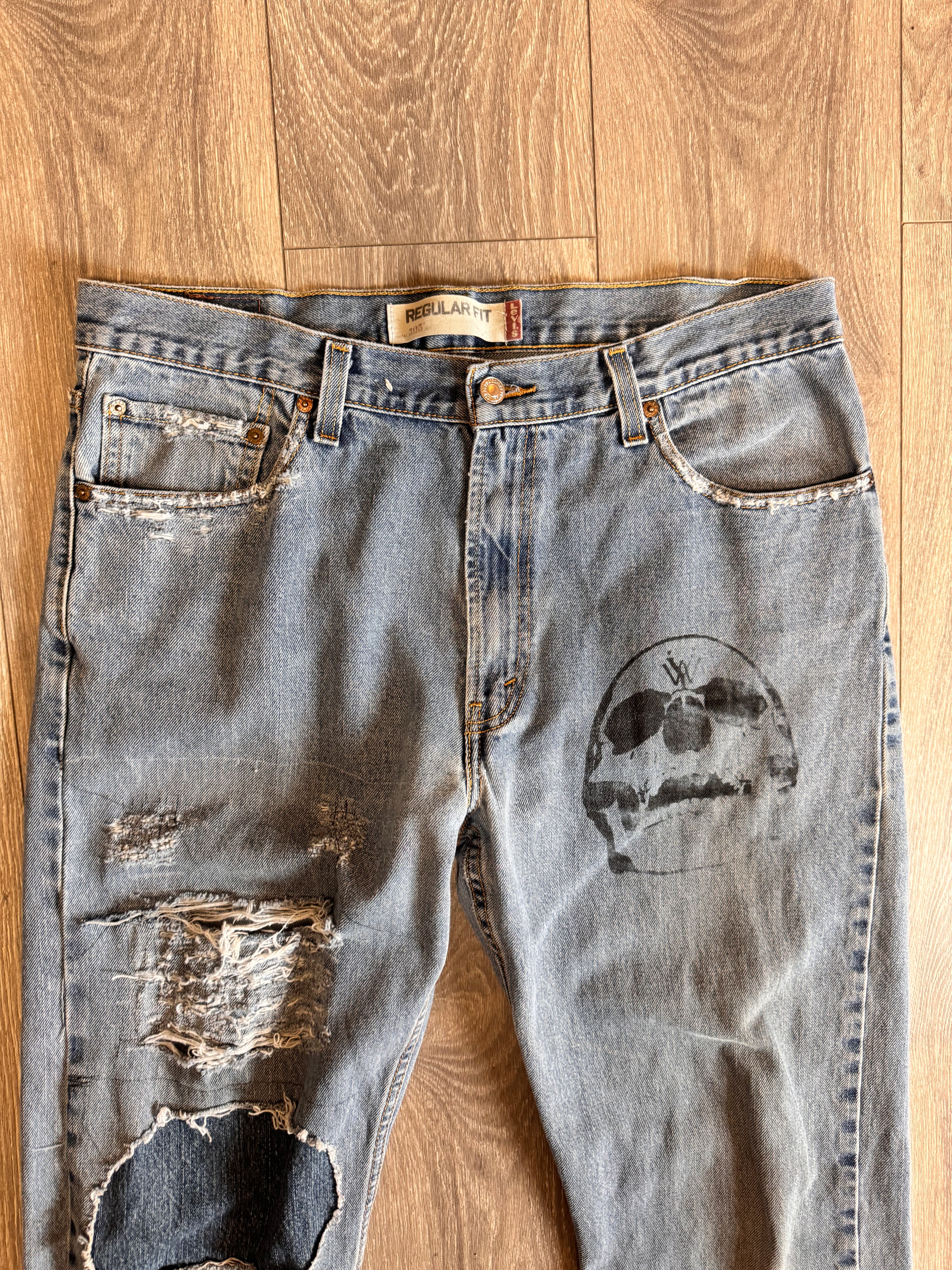 Split repair denim 36W 34L