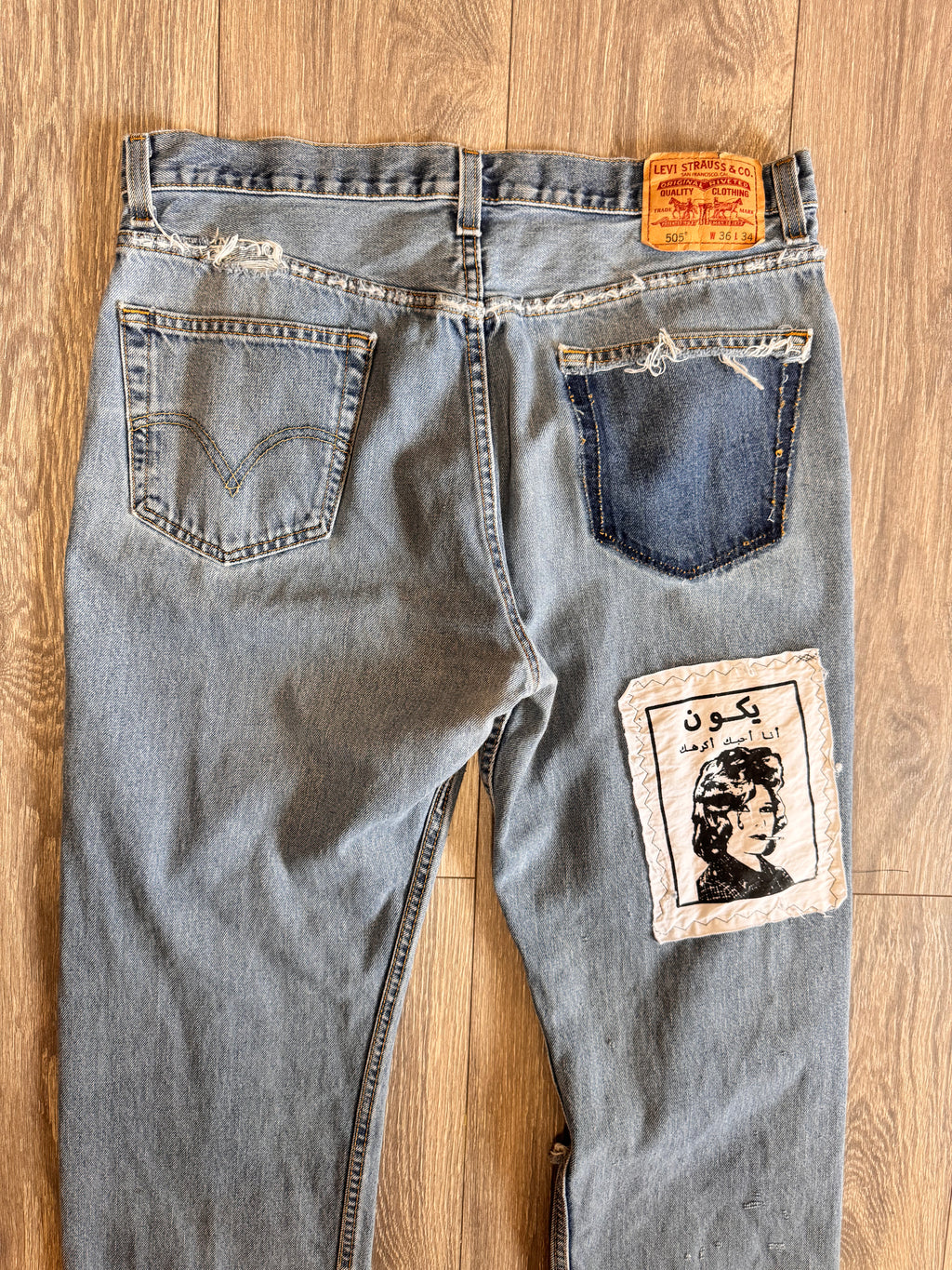 Split repair denim 36W 34L