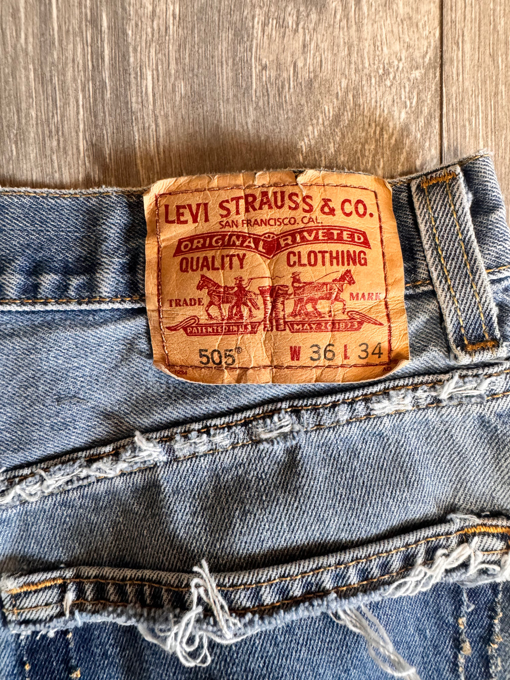 Split repair denim 36W 34L